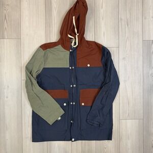Jack Threads Size Large Colorblock Rain Jacket Utility Windbreaker Pockets